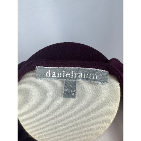 Daniel Rainn Womens Petite Medium Plum Top With Keyhole Back & Pleated Front Des - Picture 5 of 6